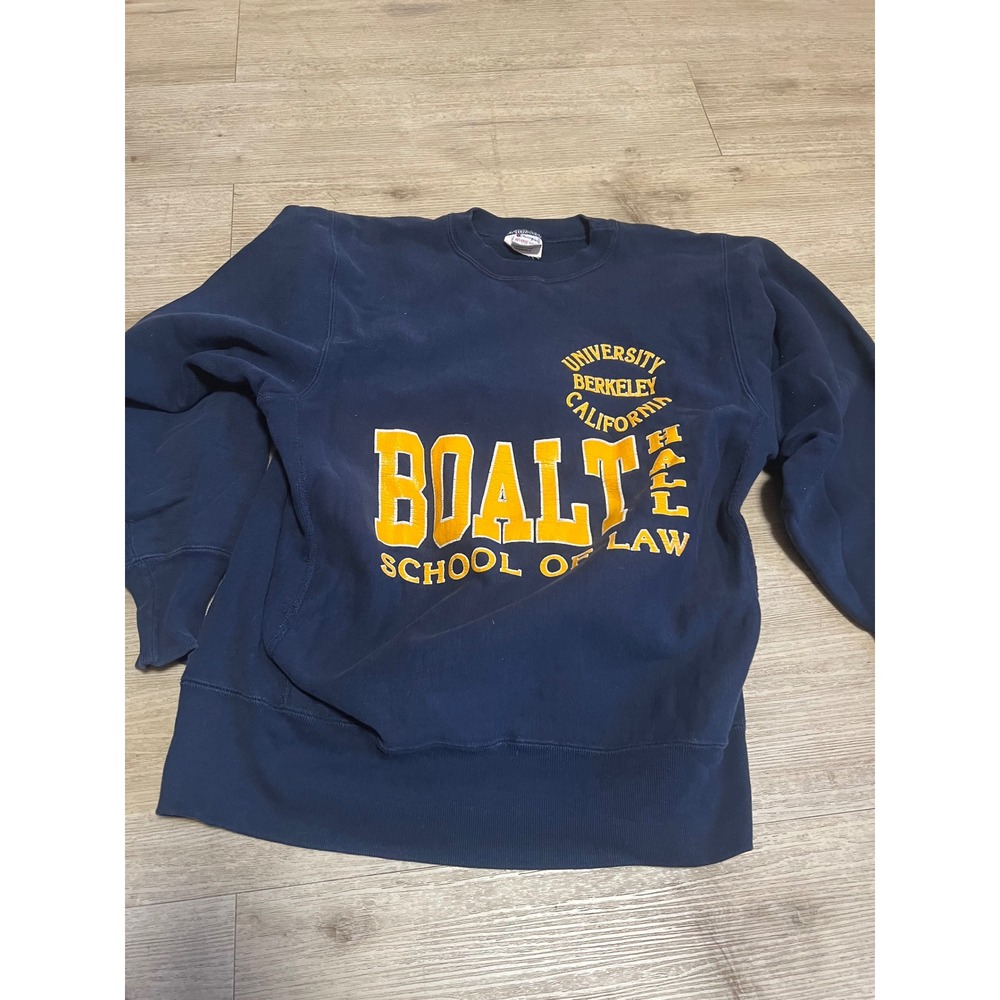 Vintage Champion Reverse Weave UC Berkeley Boalt Hall Law Sweatshirt Navy Large